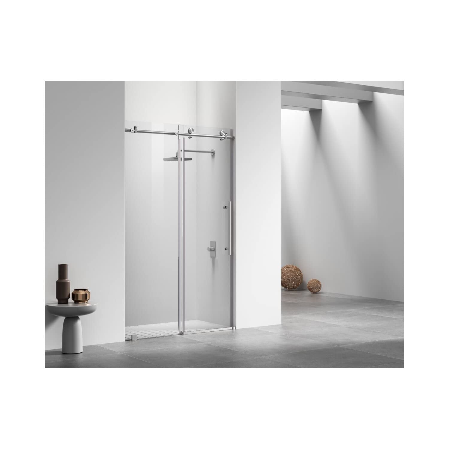 Elegant Kitchen and Bath SD101-4876BNK Frameless Shower Door 48 x 76 Brushed Nickel