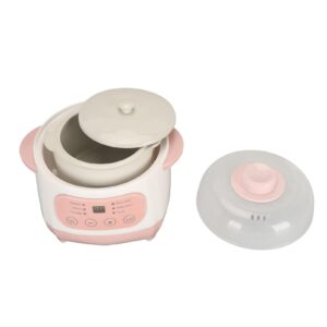 1l electric stew pot 200w anti dry burn ceramic cooker, convenient and easy to for rice soup (us plug 110v)