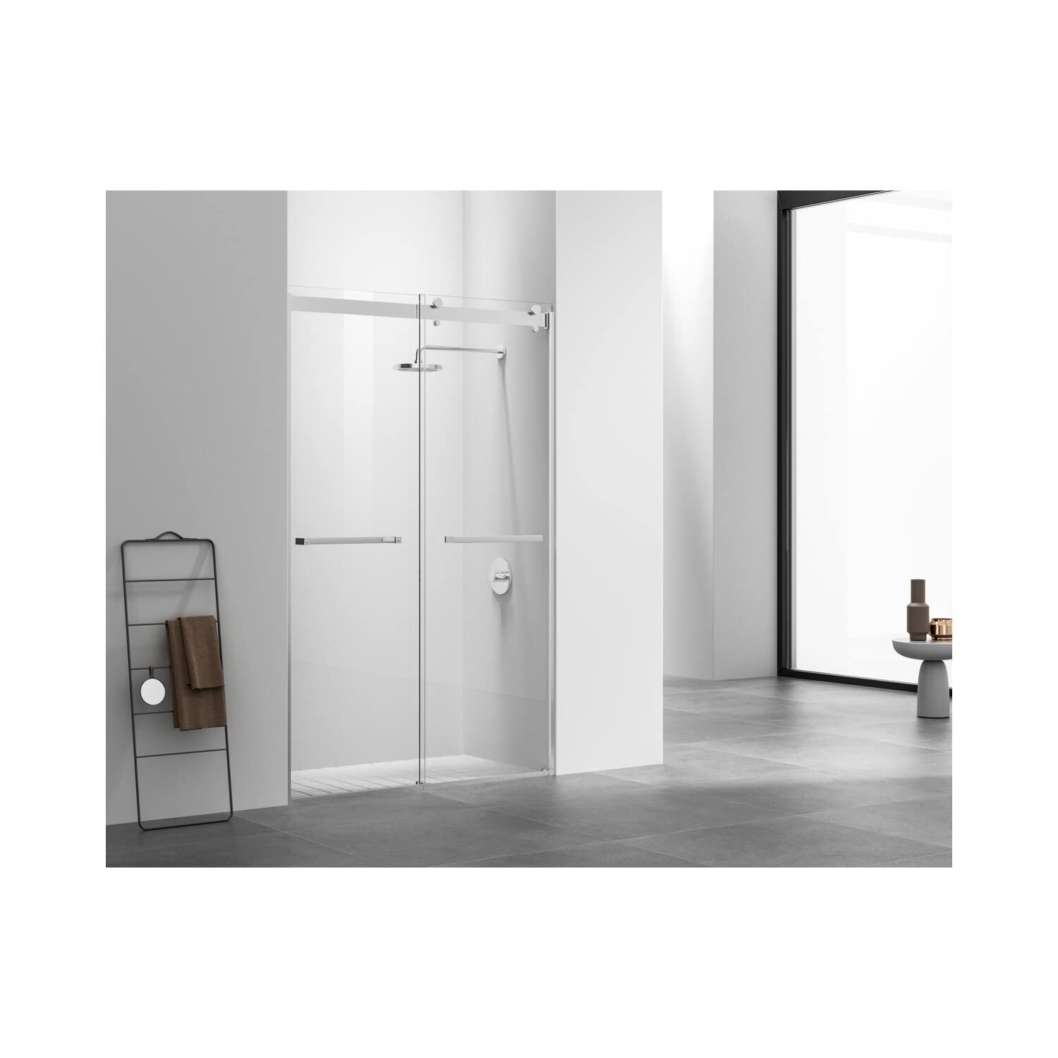 Elegant Kitchen and Bath SD202-4876PCH Frameless Shower Door 48 x 76 Polished Chrome