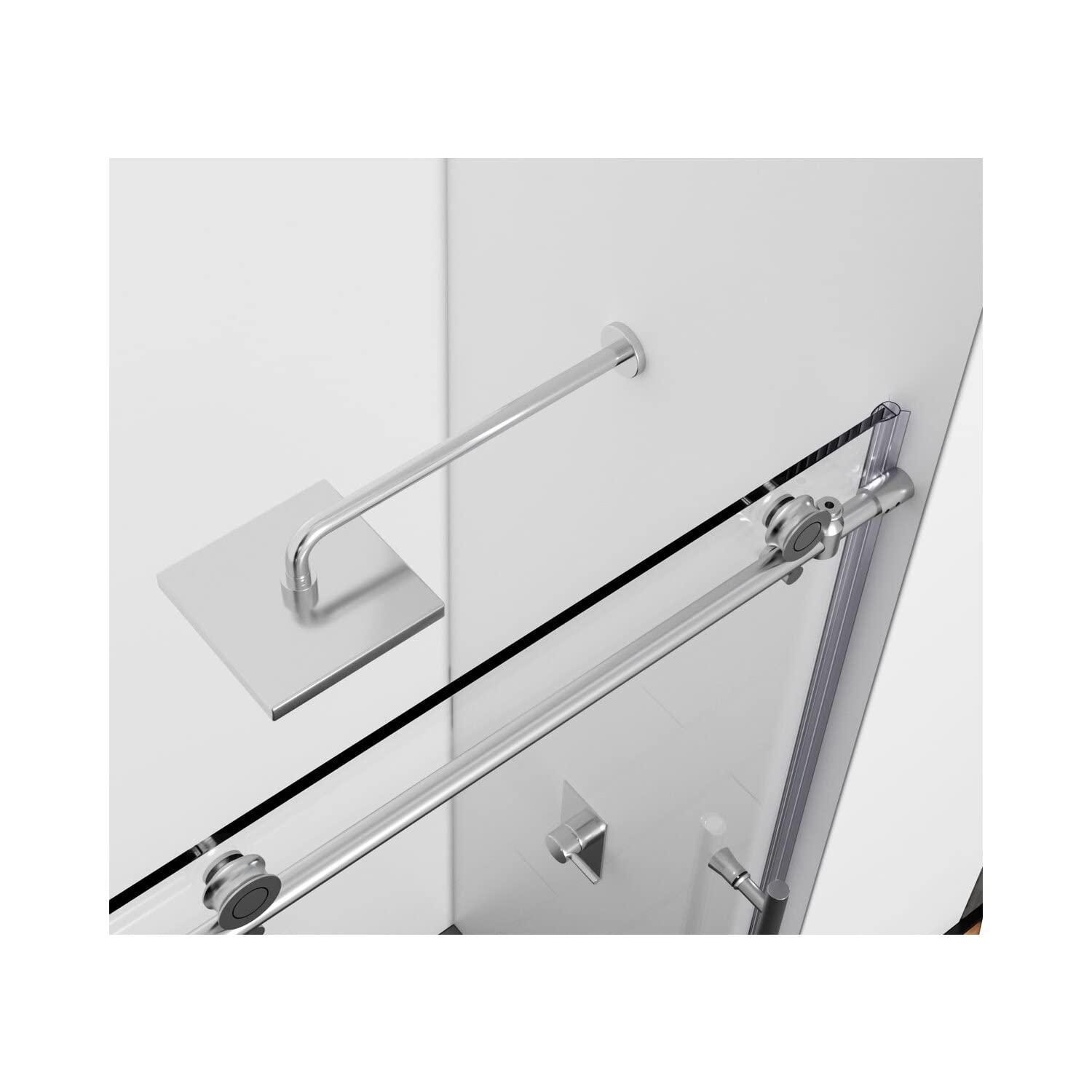 Elegant Kitchen and Bath TD111-6060PCH Frameless tub Door 60 x 60 Polished Chrome