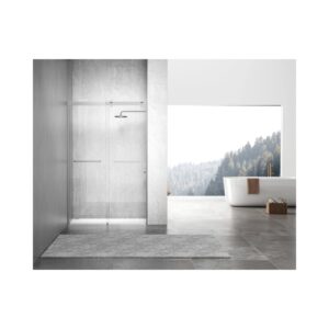 elegant kitchen and bath sd202-4876bnk frameless shower door 48 x 76 brushed nickel