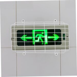 FOYTOKI Metal Exit Sign Cover Protective Wire Guard for Emergency Light Wall Mounted Safety Shield for Exit Signs Durable Light Guard to Prevent Damage