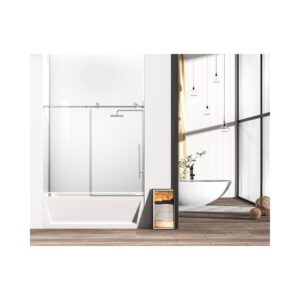 elegant kitchen and bath td111-6060pch frameless tub door 60 x 60 polished chrome