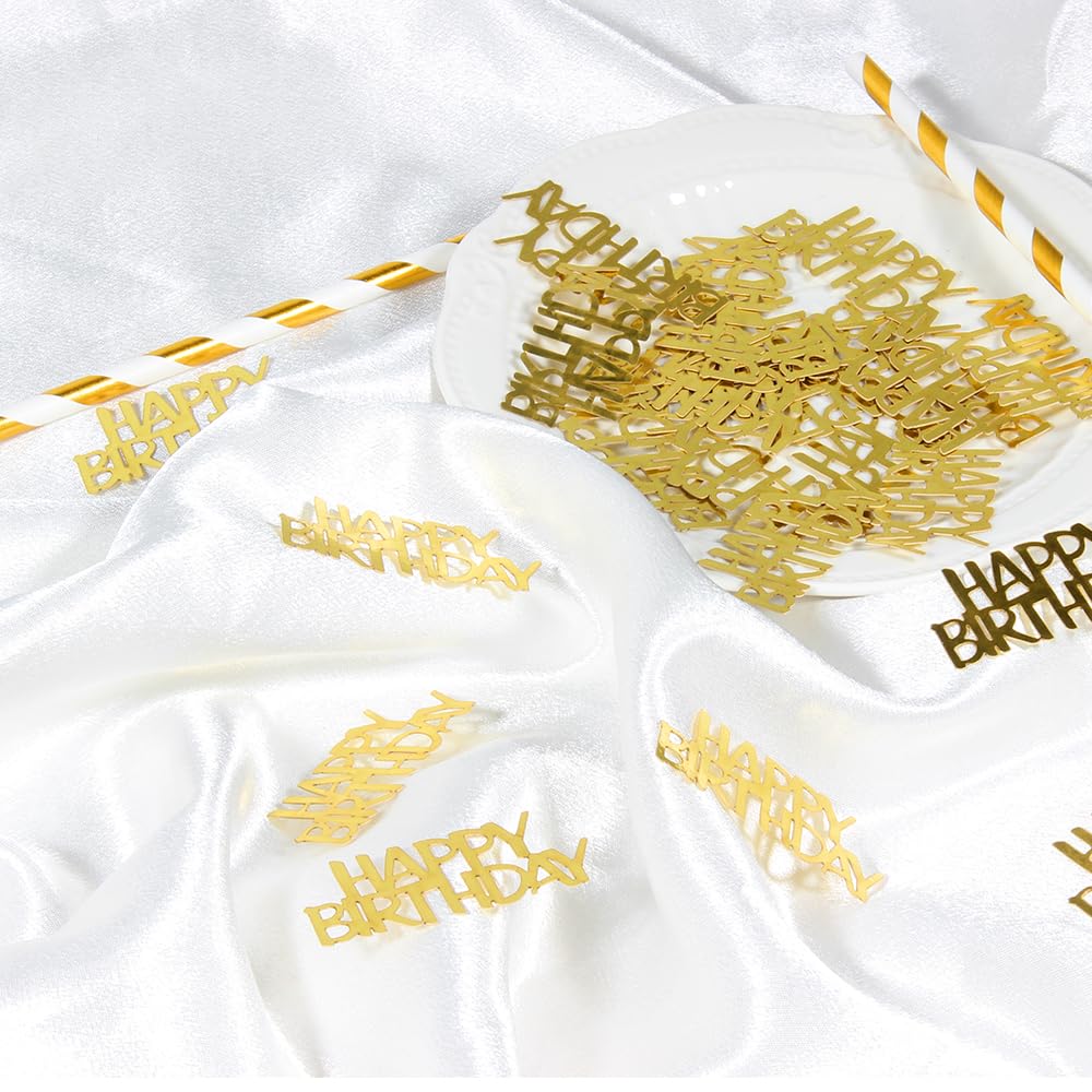 Vofrise Gold Happy Birthday Confetti Birthday Party Decorations Baby/Adult Birthday Table Scatter Party Supplies 100PC