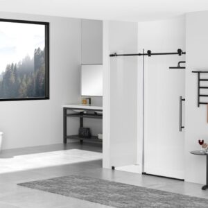 Elegant Kitchen and Bath SD101-6076MBK Frameless Shower Door 60 x 76 Matte Black