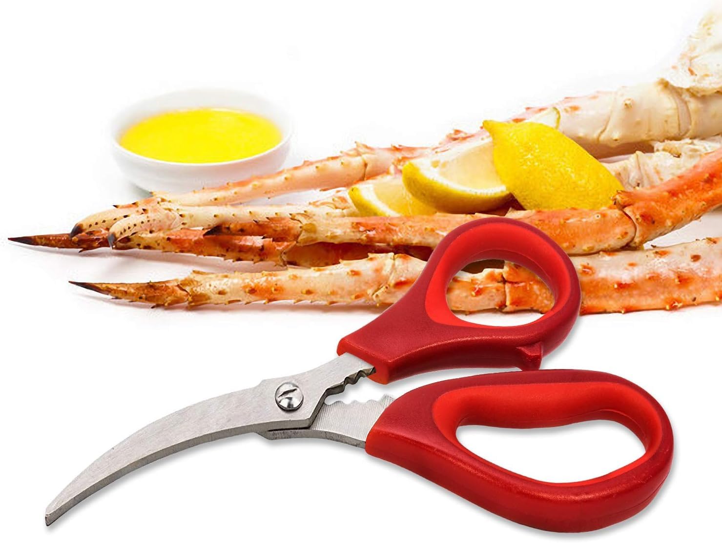 Kitchen Seafood Scissors for Crab Legs, 4 Pack Crab Leg Scissors Lobster Shell Cracker, Lobster Shrimp Crayfish Crawfish Scissors Fish Scissors, Seafood Crab Legs Crackers and Tools