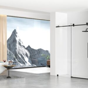 Elegant Kitchen and Bath SD101-6076MBK Frameless Shower Door 60 x 76 Matte Black