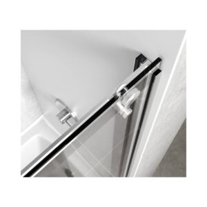 Elegant Kitchen and Bath TD222-6060BNK Frameless tub Door 60 x 60 Brushed Nickel