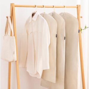 100% cotton canvas garment bags for closet storage and travel suit bags for clothes, coats, jackets, shirts, dresses suit garment cover for hanging clothes storage (24''x59'')