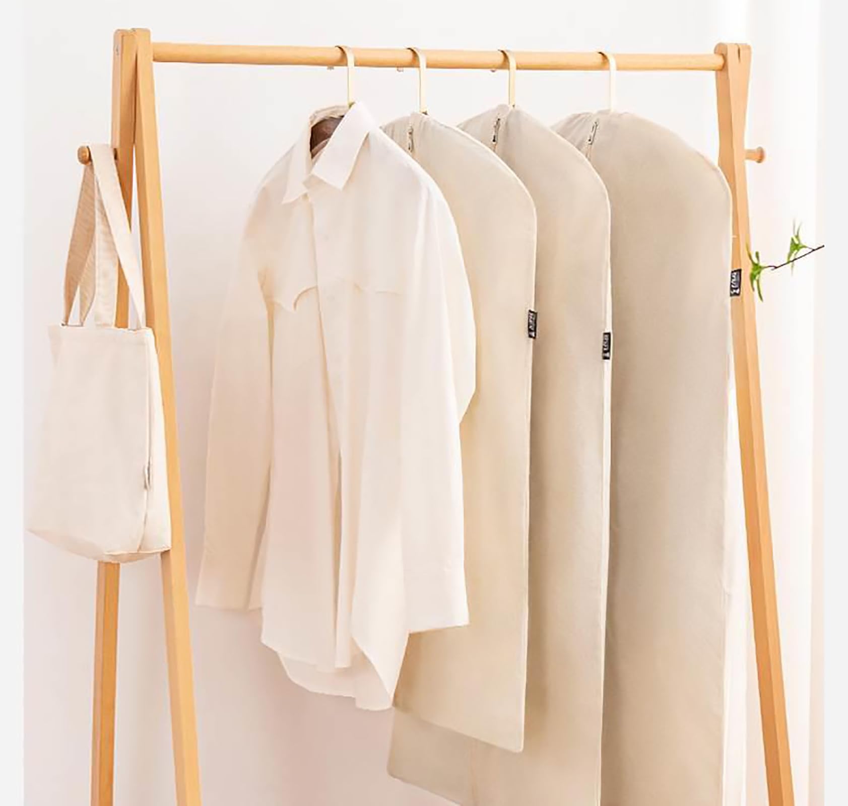 100% cotton canvas garment bags for closet storage and travel suit bags for clothes, coats, jackets, shirts, dresses suit garment cover for hanging clothes storage (24''x59'')