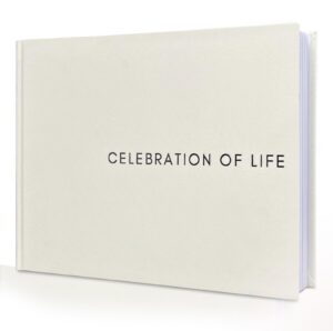 vex ecom ltd. timeless linen funeral guest book set - premium hardcover funeral book, celebration of life guest book, memorial guest book, funeral sign in book, guest book for funeral- pen, table sign