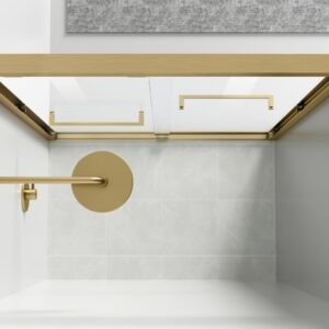 Elegant Kitchen and Bath SD303-4876BGD Semi-Frameless Shower Door 48 x 76 Brushed Gold