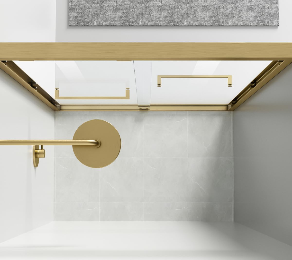 Elegant Kitchen and Bath SD303-4876BGD Semi-Frameless Shower Door 48 x 76 Brushed Gold