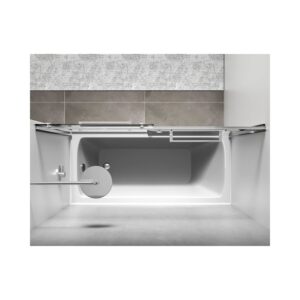 Elegant Kitchen and Bath TD222-6060BNK Frameless tub Door 60 x 60 Brushed Nickel