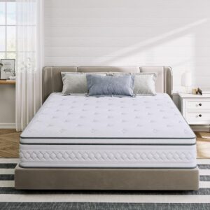 txo queen mattress, 12 inch medium firm hybrid queen mattress with pocketed springs and gel memory foam, sufficient& even support, enhance edge support, motion isolation, queen mattress in a box