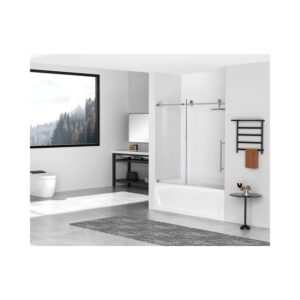 Elegant Kitchen and Bath TD111-6060PCH Frameless tub Door 60 x 60 Polished Chrome