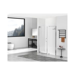 Elegant Kitchen and Bath SD404-6072BNK Semi-Frameless hinged Shower Door 60 x 72 Brushed Nickel