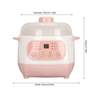 1L Electric Stew Pot, 200W Versatile Cooker with Anti Dry Burn Intelligent Reservation Compact Size for Porridge Rice Soup Cooker (US Plug 110V)