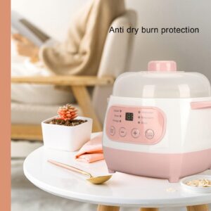 1L Electric Stew Pot 200W Anti Dry Burn Ceramic Cooker, Convenient and Easy to for Rice Soup (US Plug 110V)