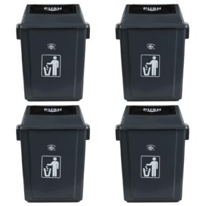 joyeen 4 pack 5 gollons trash can with swing lid, plastic kitchen garbage can, grey