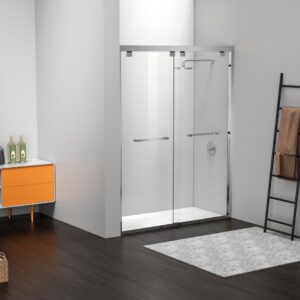 Elegant Kitchen and Bath SD303-6076BNK Semi-Frameless Shower Door 60 x 76 Brushed Nickel