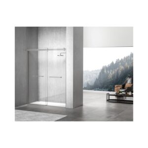 Elegant Kitchen and Bath SD202-6076BNK Frameless Shower Door 60 x 76 Brushed Nickel