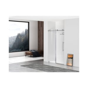 Elegant Kitchen and Bath SD101-4876BNK Frameless Shower Door 48 x 76 Brushed Nickel