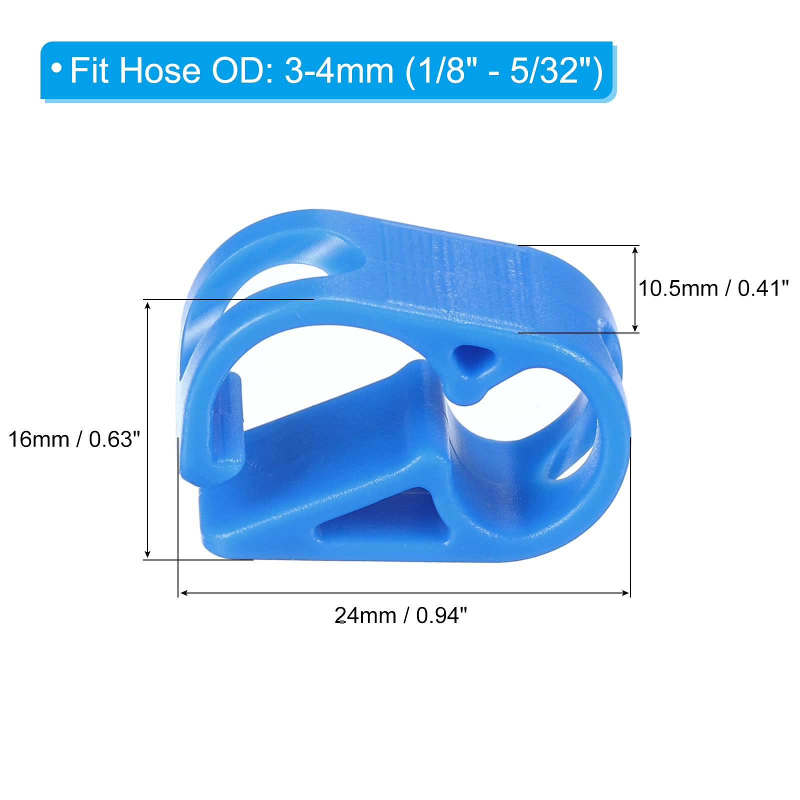 PATIKIL Plastic Tube Tubing Clamps, 5Pcs 1/8" - 5/32" Tube OD Adjustable Precise Flow Control Hose Clamp Clip for Laboratory Pinch Valve, Blue