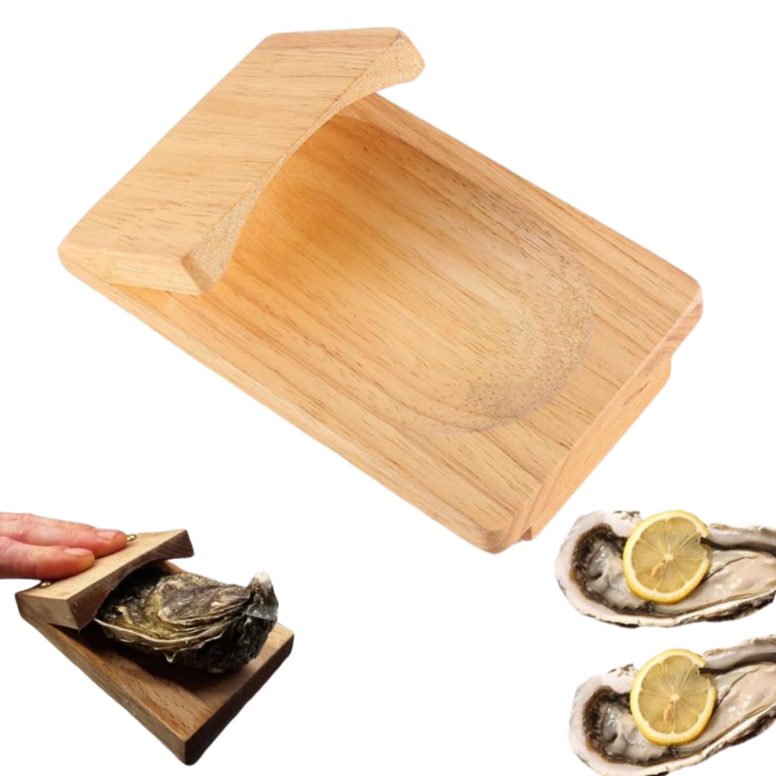 Oyster Shucking Clamp - Wooden Oyster Shucking Clamp Oyster Holder, Handguard Seafood Wood Shucking Clamp Oyster Shucking Protector Oyster Shucking Tool (1pcs)