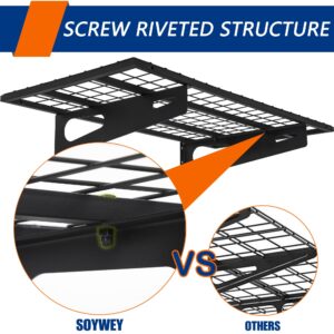 2-Pack 1.5x3FT Garage Shelving 17.7-inch-by-35.8-inch Wall Shelf Garage Storage Rack Wall Mounted Floating Shelves, Black