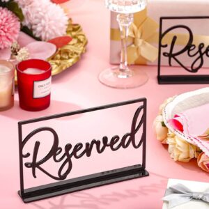 For Creative Reserved Table Sign With Base Acrylic VIP Wedding Signs Table Decorative For Party Reception Event Celebrat Acrylic Reserved Signs For Tables Chairs Wedding Pews VIP Reserved Sign Place