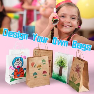 YEEHAW Brown Paper Bags with Handles Bulk 8"x4.5"x10.8" 100Pcs Gift Bags Medium Size, Brown Gift Bags with Handles, Gift Bags Bulk, Retail Bags, Party Bags, Shopping Bags, Merchandise Bags