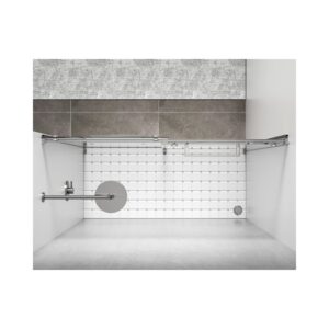 Elegant Kitchen and Bath SD202-6076BNK Frameless Shower Door 60 x 76 Brushed Nickel