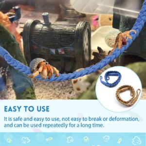 MUYG 2PCS Hermit Crab Climbing Toys,Hermit Crab Rope Ladder Decor Reptile Hanging Vines Toys Hermit Crab Supplies Reptiles Habitat Tank Terrarium Accessories for Lizard Leopard Gecko Tree Frog(Blue)