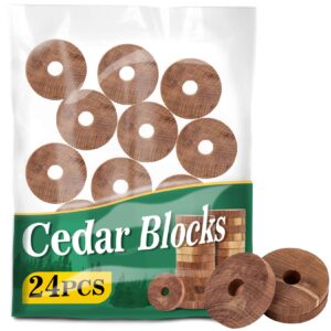 maqihan 24 cedar blocks for clothes storage - cedar chip closet drawer freshener for dresser cedar wood rings smell freshener bedding comforter storage cedar scented drawer liner wardrobe refresher