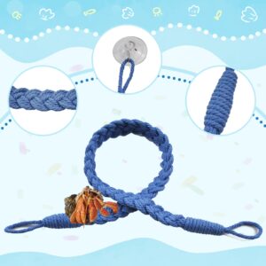 MUYG 2PCS Hermit Crab Climbing Toys,Hermit Crab Rope Ladder Decor Reptile Hanging Vines Toys Hermit Crab Supplies Reptiles Habitat Tank Terrarium Accessories for Lizard Leopard Gecko Tree Frog(Blue)