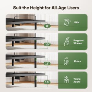 Marsail MS01 Queen Adjustable Bed Base Frame, 4 Ports USB A&C Adjustable Bed Base with Under-Bed Nightlight, 3 Minutes Fast Assembly, Wireless Remote Control Adjustable Bed with 4 Height Options