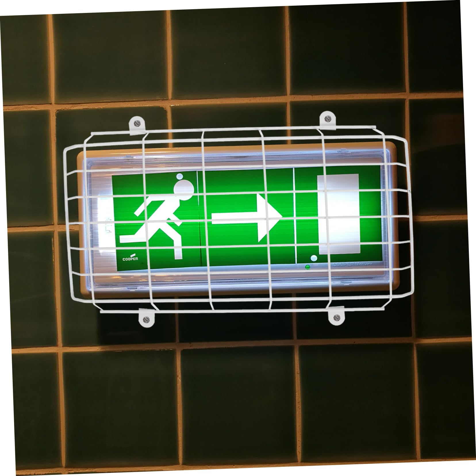 FOYTOKI Metal Exit Sign Cover Protective Wire Guard for Emergency Light Wall Mounted Safety Shield for Exit Signs Durable Light Guard to Prevent Damage