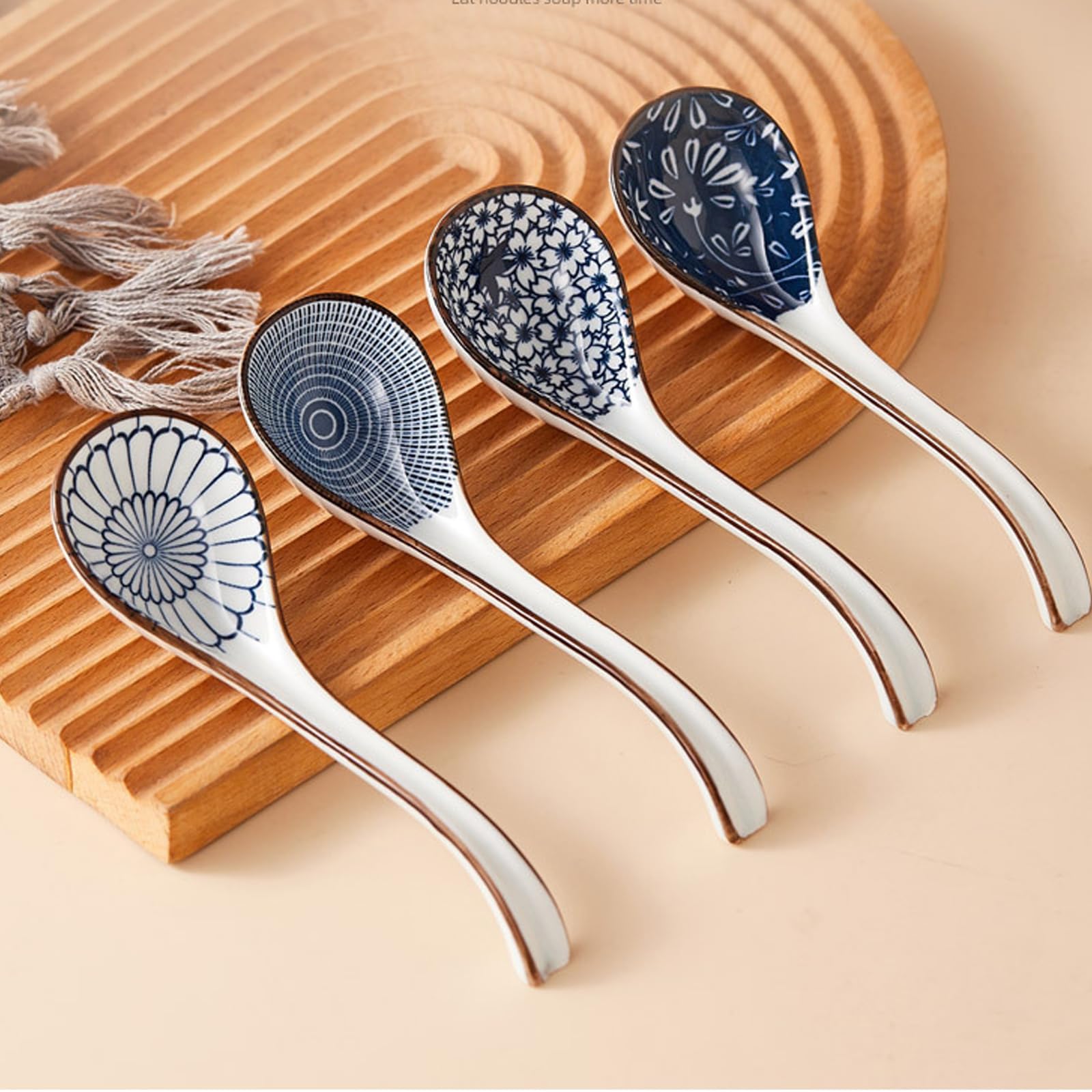 GBACHOOSE 16PCS Asian Soup Spoon, Ceramic Chinese Soup Spoons Japanese Soup Spoon, Oriental soup spoon Soup Dumpling Spoon Ramen Soup Spoon for Cereal, Wonton, Dumplings and Noodles