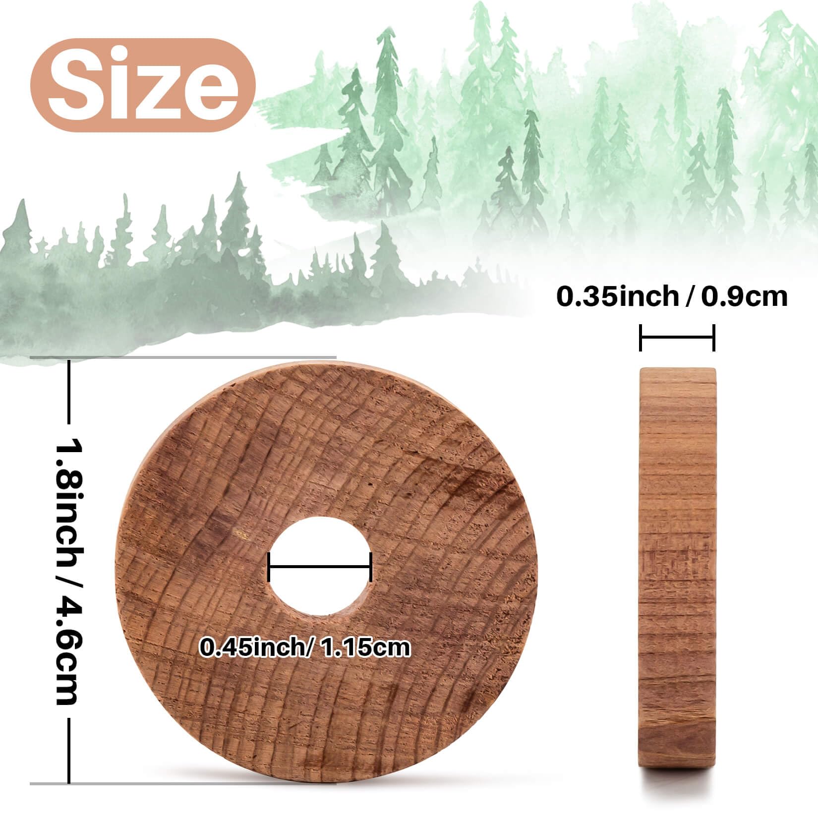 MAQIHAN 24 Cedar Blocks for Clothes Storage - Cedar Chip Closet Drawer Freshener for Dresser Cedar Wood Rings Smell Freshener Bedding Comforter Storage Cedar Scented Drawer Liner Wardrobe Refresher