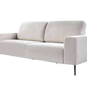 AMERLIFE 89 inch Sofa, Oversized Sofa-Modern Sofa Couch in Corduroy, 3 Seater Sofa for Living Room, White Deep Seat Sofa