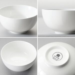 MALACASA 26 oz Porcelain Soup Bowls, 6" Cereal Bowls - White Bowls Set of 4 for Soup, Cereal, Oatmeal, Fruit, Rice - Dishwasher & Microwave Safe, Series Regular