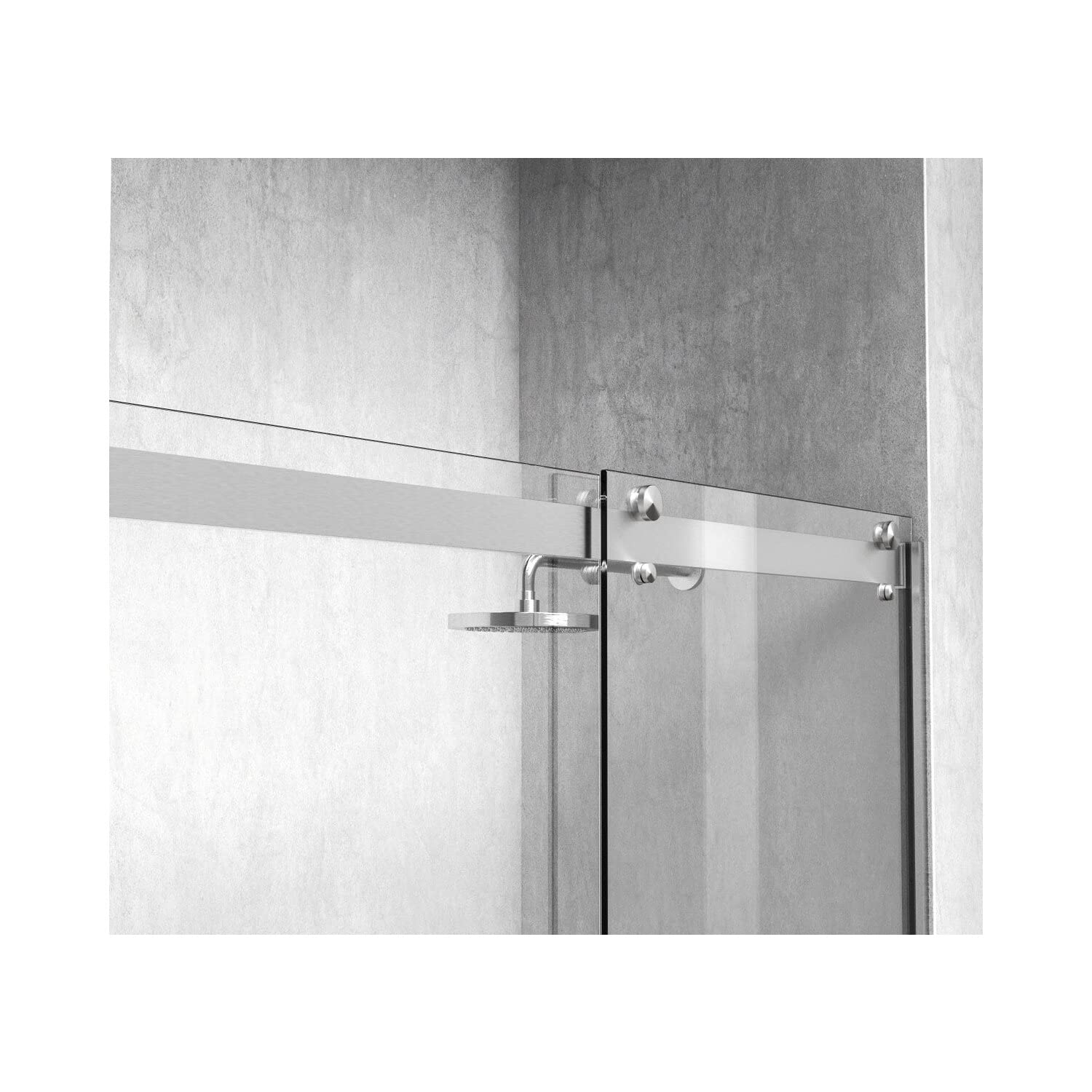 Elegant Kitchen and Bath SD202-6076BNK Frameless Shower Door 60 x 76 Brushed Nickel