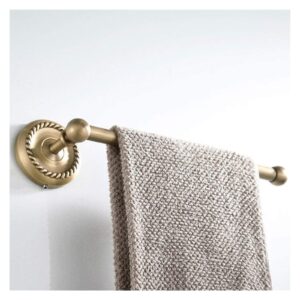 Towel Rack Single Towel Bar Retro Wall Mount Towel Rack Simple European Style Antique Brass Towel Rail for Bathroom Kitchen Home Decoration