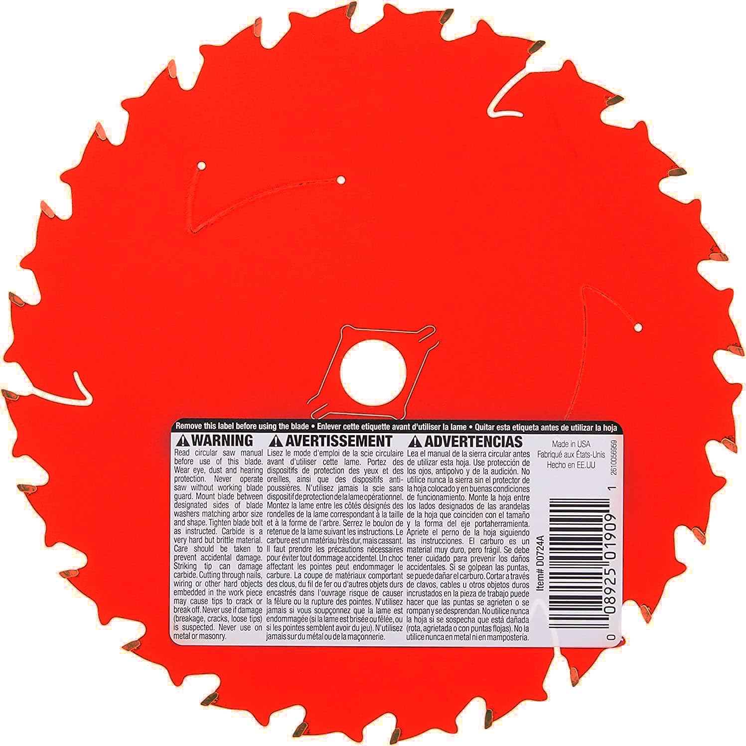 Diablo D0724A 7 1/4" Circular Saw Blade, 24 Tooth Framing Saw Blade 10 Pack, Tape Measure Included