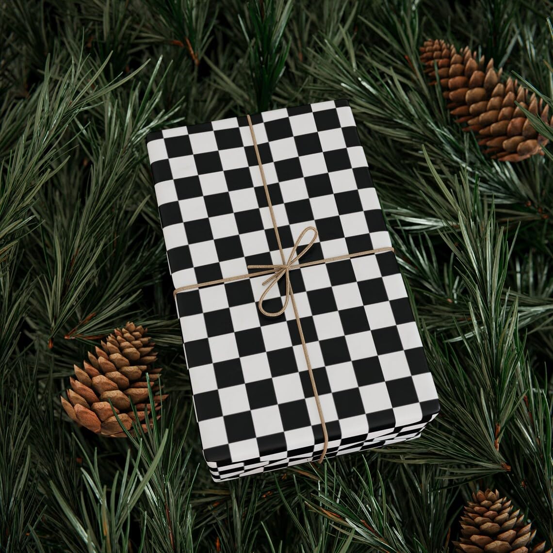 120 Sheets Checkered Tissue Paper Black and White Race Car Party Gift Wrapping Paper Black Plaids Art Tissue Paper for Racing Car Birthday Christmas Party Decorations, 14x20 inch