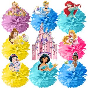 radsar 9 pcs princess party decorations princess honeycomb centerpieces table decoration for princess theme party supplies