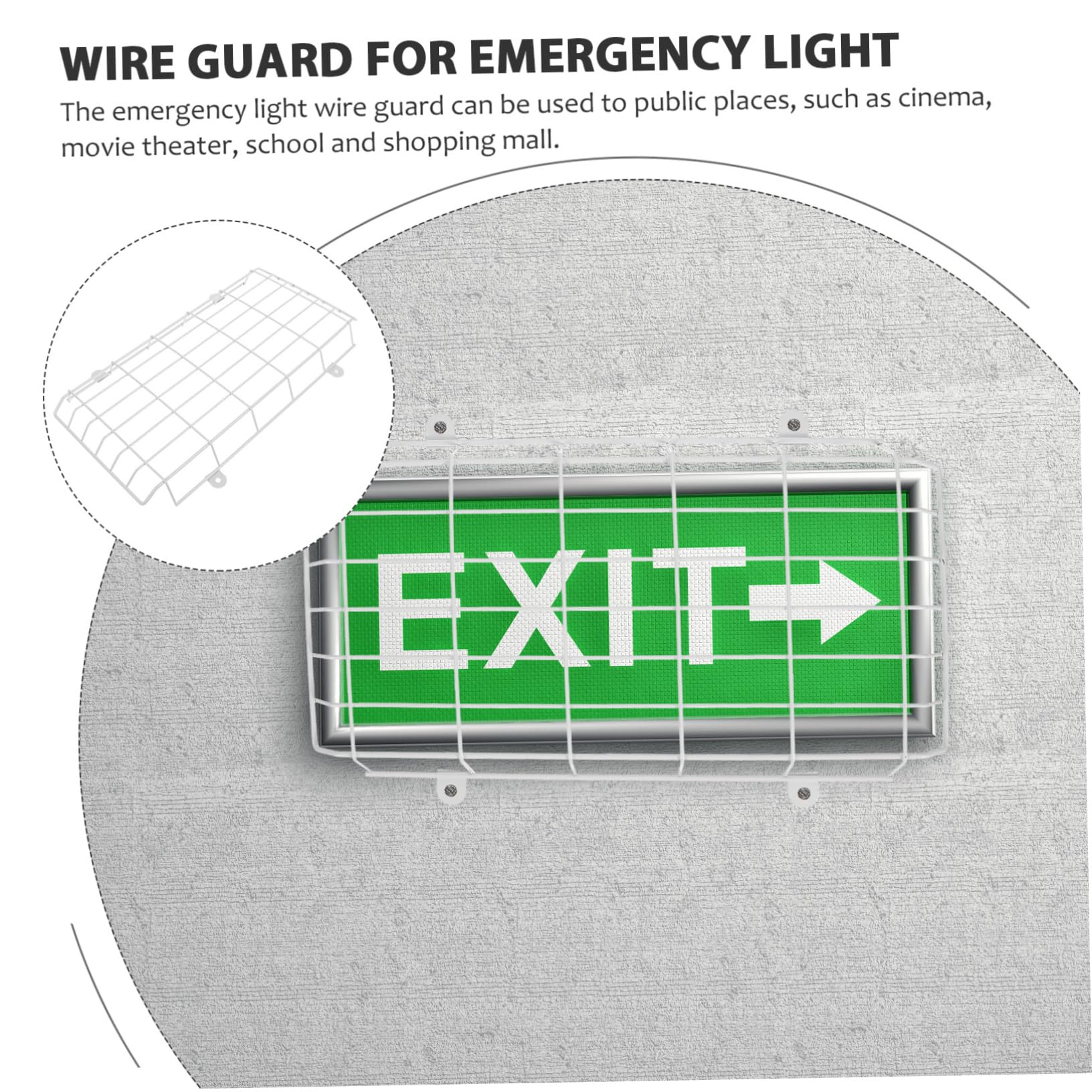 FOYTOKI Metal Exit Sign Cover Protective Wire Guard for Emergency Light Wall Mounted Safety Shield for Exit Signs Durable Light Guard to Prevent Damage