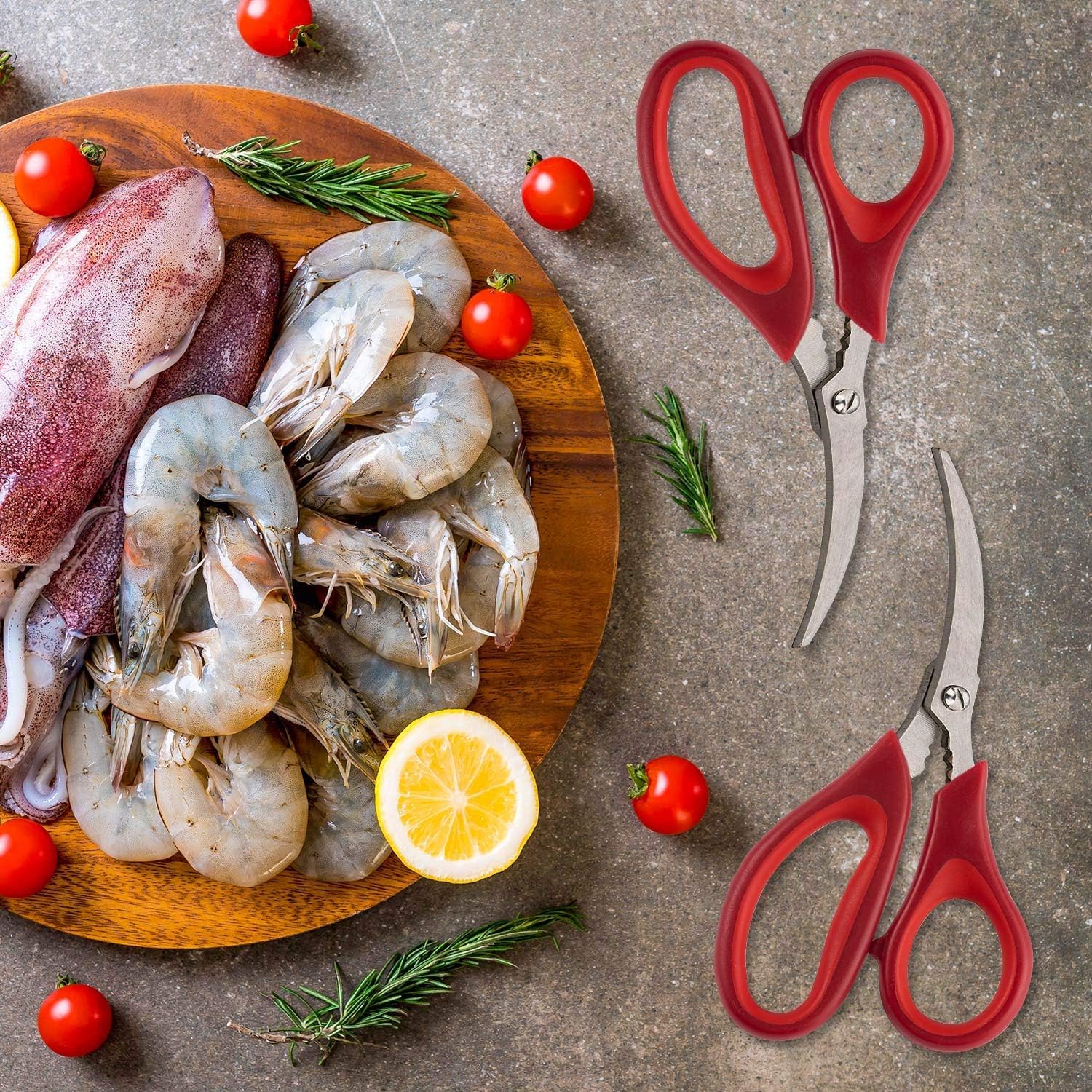 Kitchen Seafood Scissors for Crab Legs, 4 Pack Crab Leg Scissors Lobster Shell Cracker, Lobster Shrimp Crayfish Crawfish Scissors Fish Scissors, Seafood Crab Legs Crackers and Tools