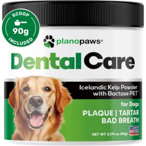 dog teeth cleaning powder - dog plaque and tartar remover - dental powder for dogs teeth with bactase pet - dog breath freshener to help overall dog dental care - ideal for mouth, teeth and gum health